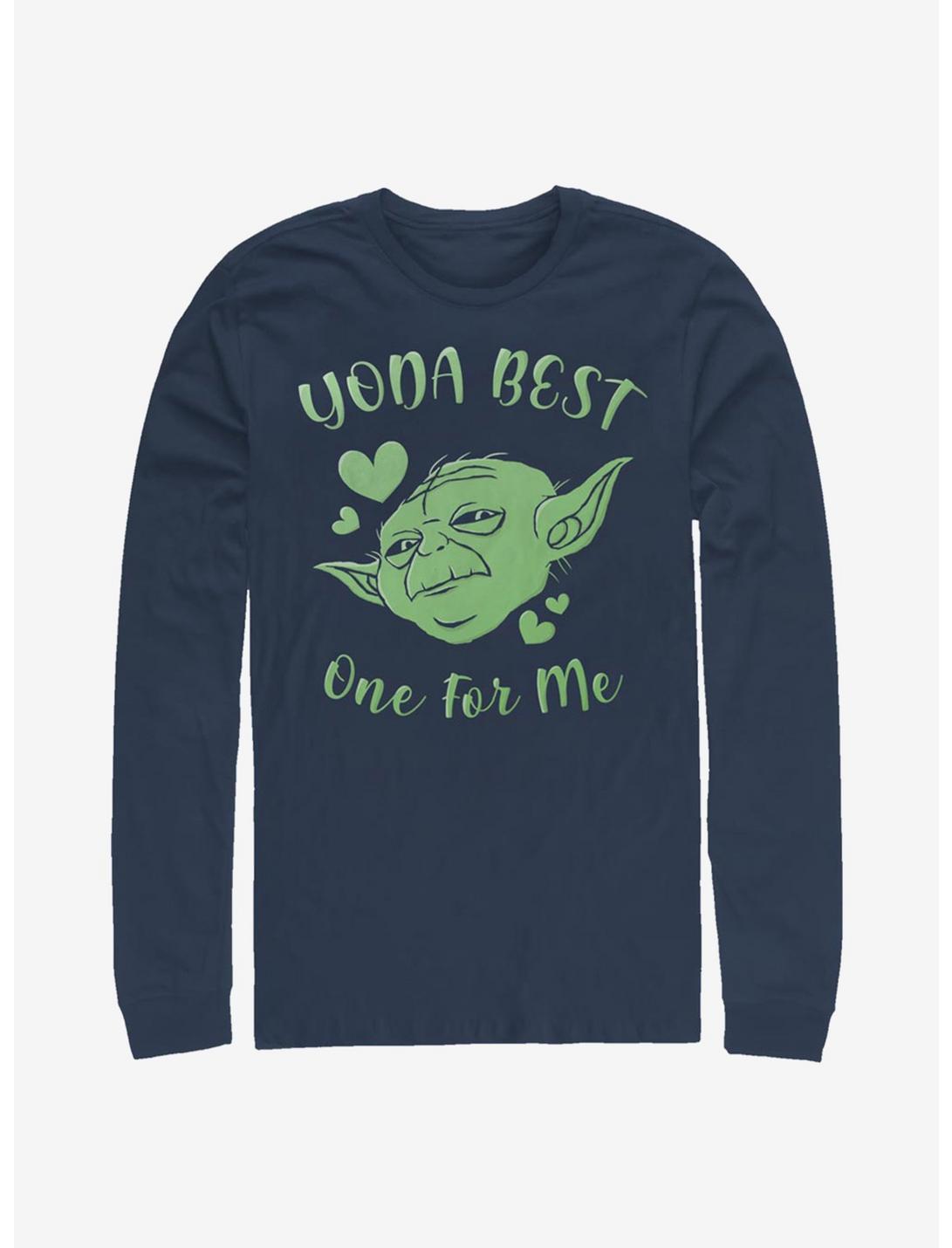 Star Wars Yoda Best Hearts Long-Sleeve T-Shirt, NAVY, hi-res