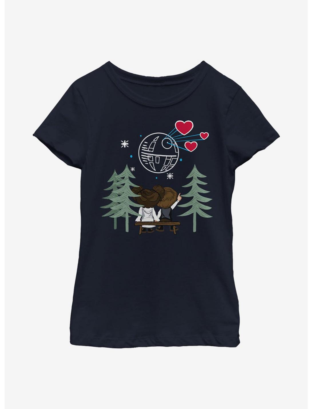 Star Wars Leia Han Valentine Youth Girls T-Shirt, NAVY, hi-res