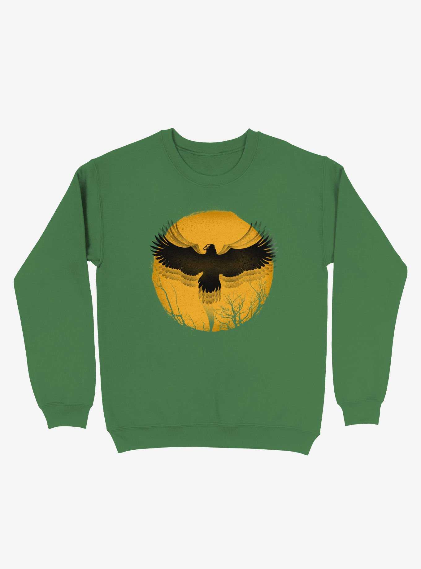 Black Bird Thunder Kelly Green Sweatshirt, , hi-res