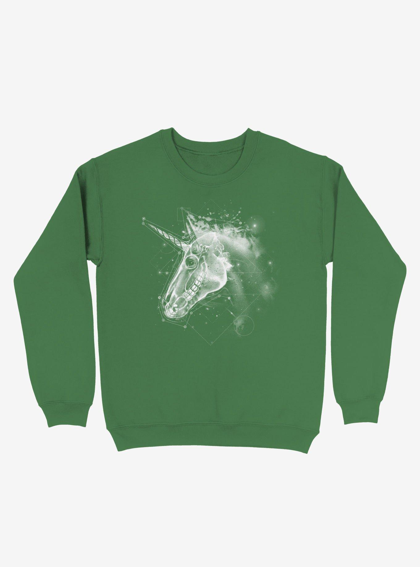 Space Constellation Unicorn Kelly Green Sweatshirt, , hi-res