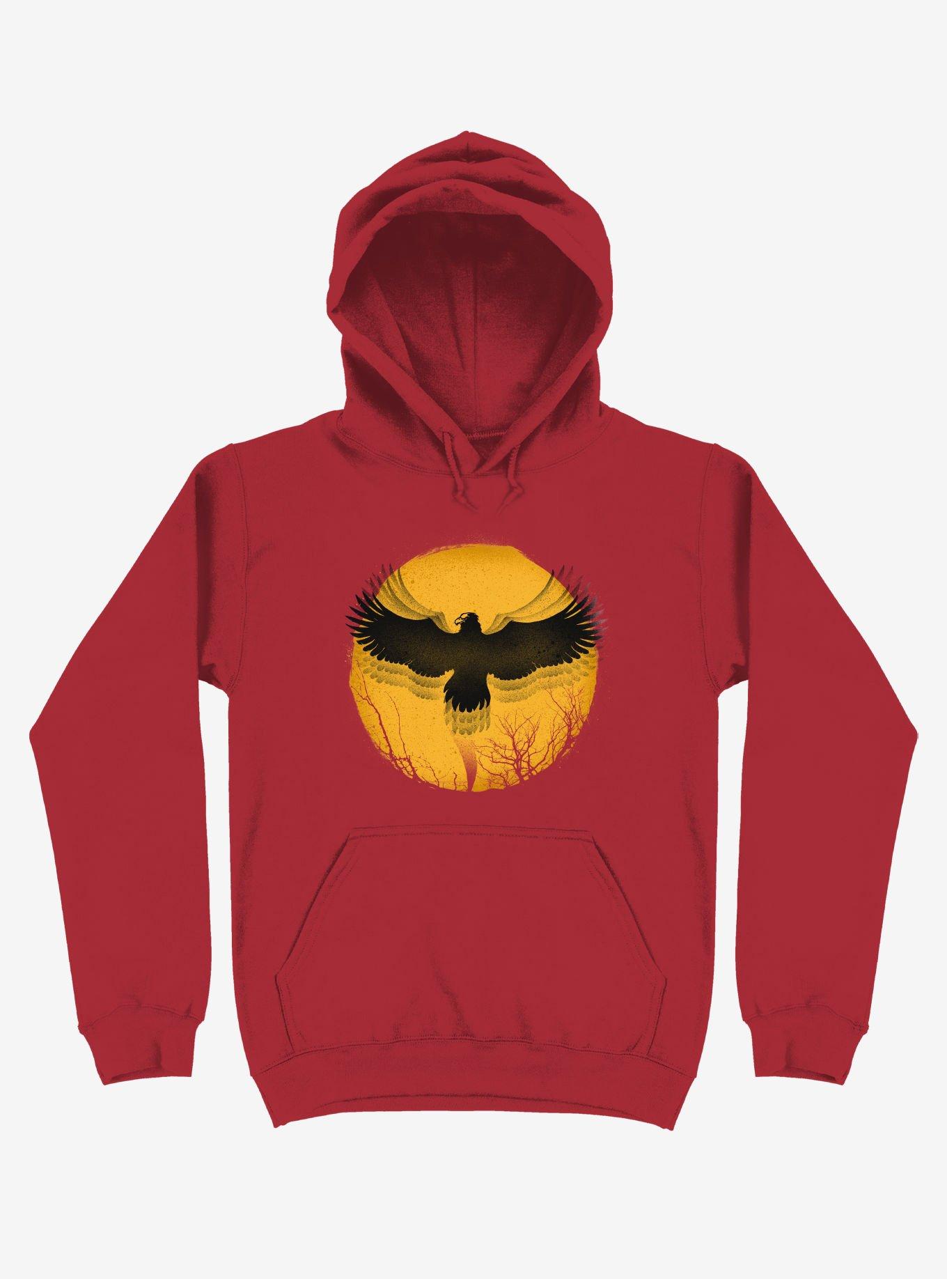 Black Bird Thunder Red Hoodie, , hi-res