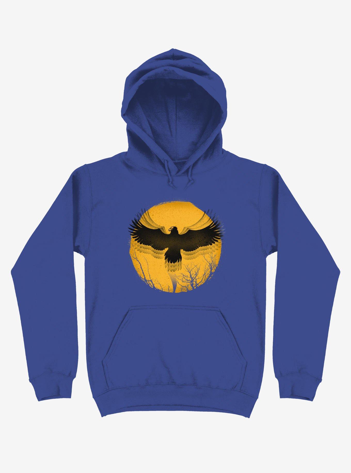 Black Bird Thunder Royal Blue Hoodie, , hi-res