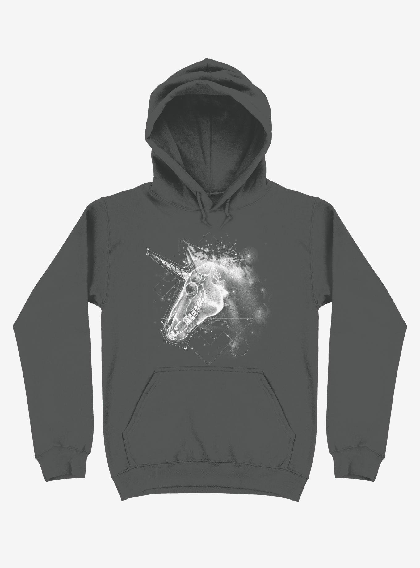 Space Constellation Unicorn Charcoal Grey Hoodie, , hi-res