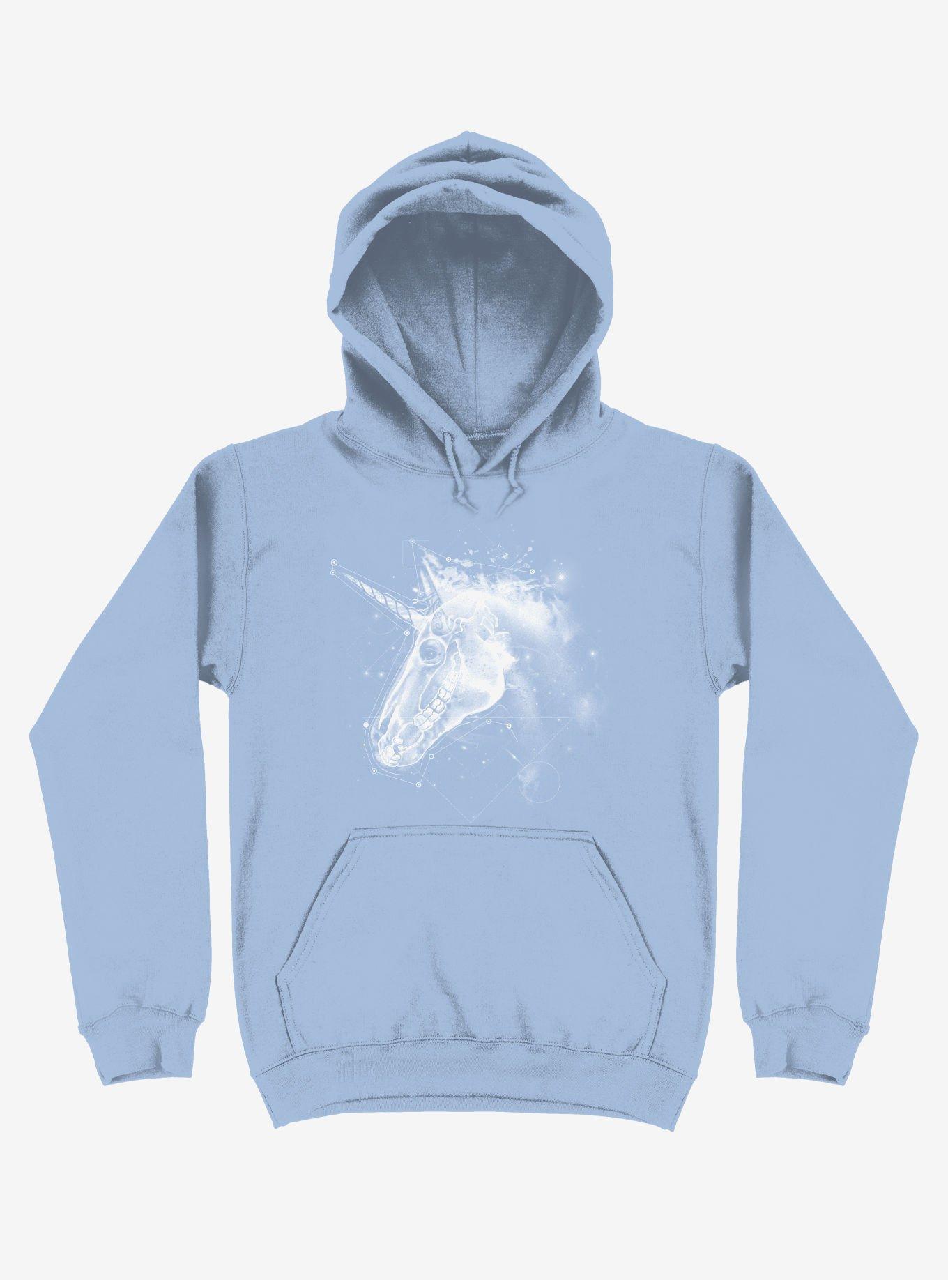 Space Constellation Unicorn Light Blue Hoodie, , hi-res