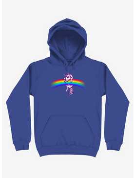 Unicorn Holding Rainbow Royal Blue Hoodie, , hi-res