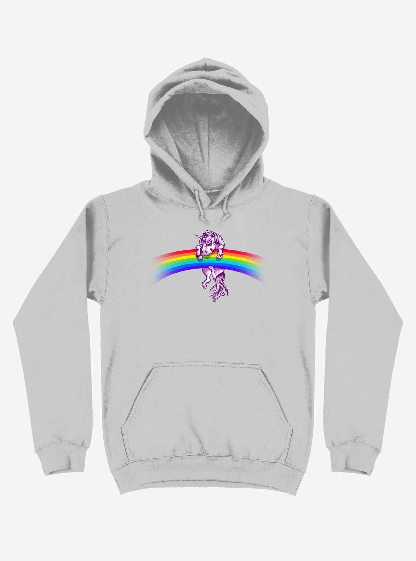 Unicorn Holding Rainbow Sport Grey Hoodie, SPORT GRAY, hi-res