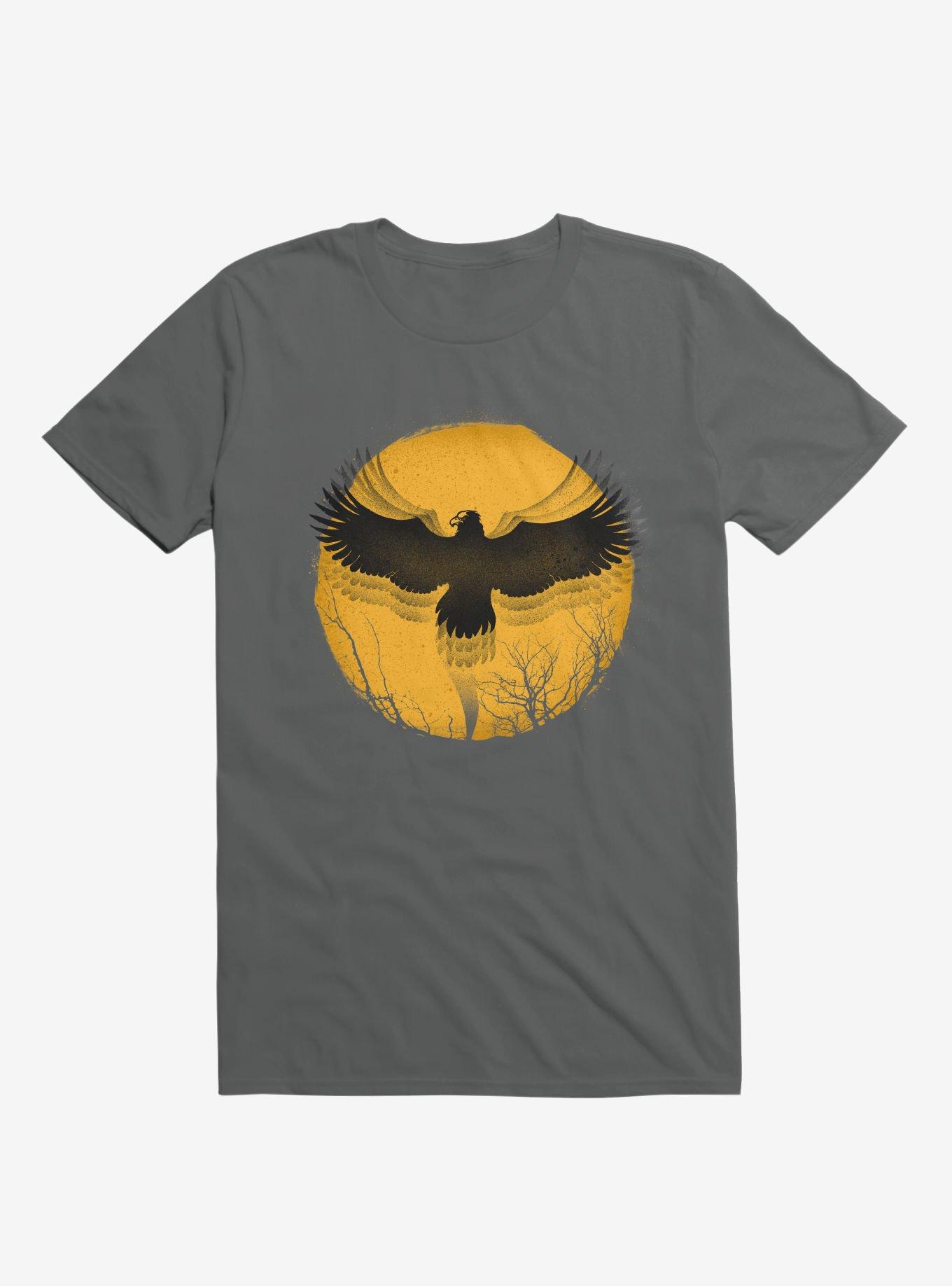 Black Bird Thunder Charcoal Grey T-Shirt, CHARCOAL, hi-res