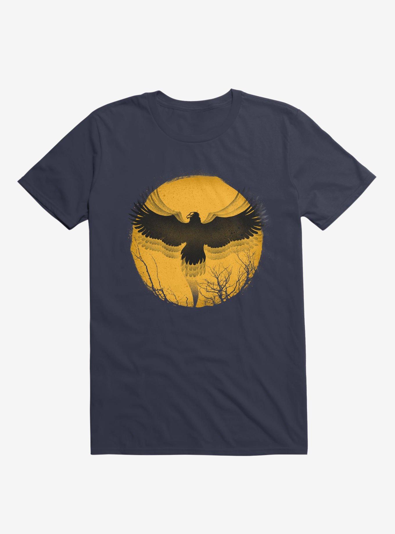 Black Bird Thunder Navy Blue T-Shirt, NAVY, hi-res