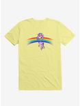 Unicorn Holding Rainbow Corn Silk Yellow T-Shirt, CORN SILK, hi-res