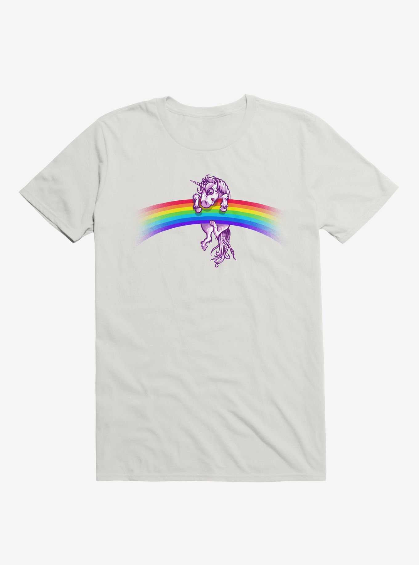 Unicorn Holding Rainbow White T-Shirt, , hi-res