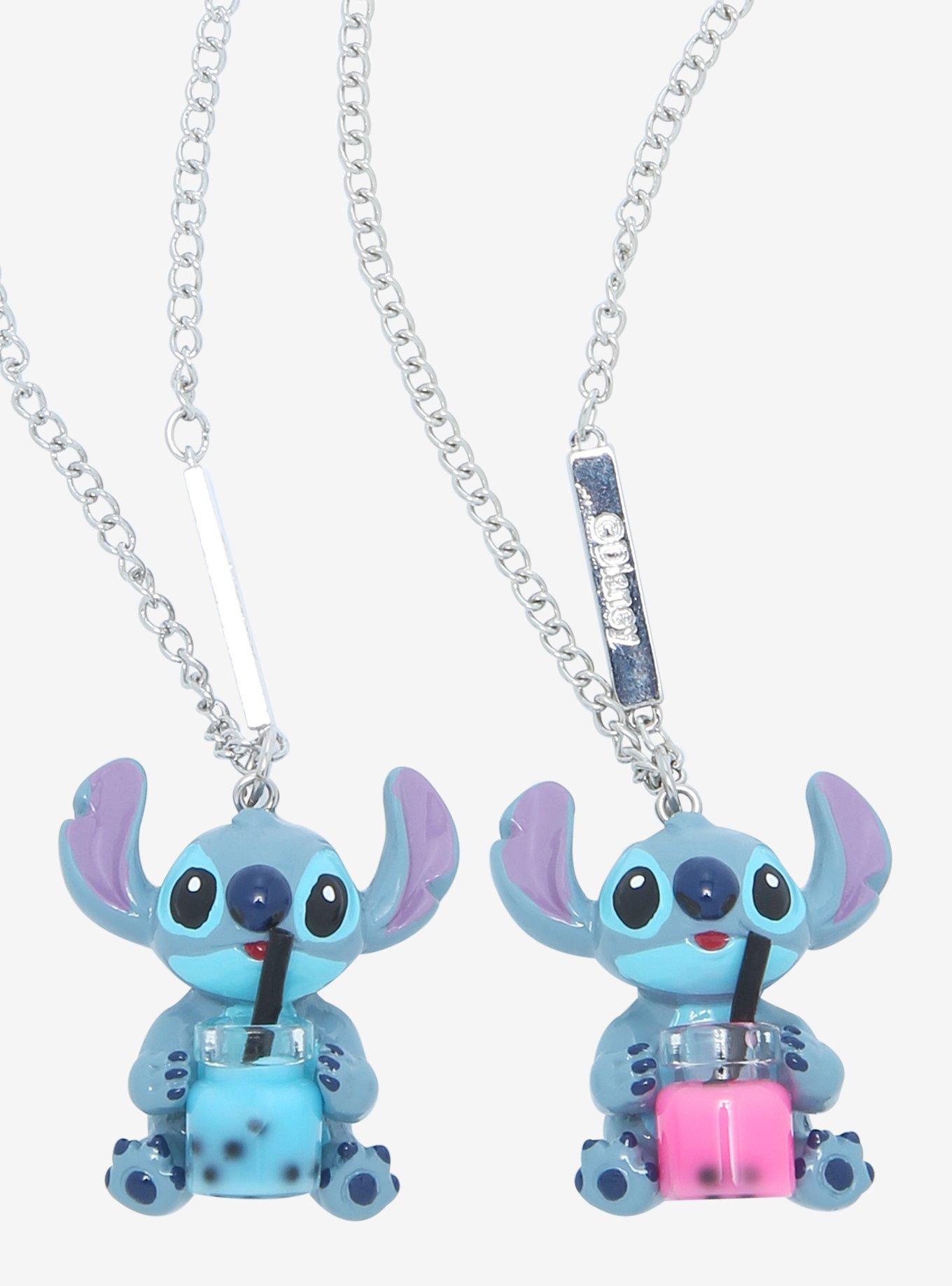 Disney Stitch Girls Bff Necklace With Angel And Stitch Charm