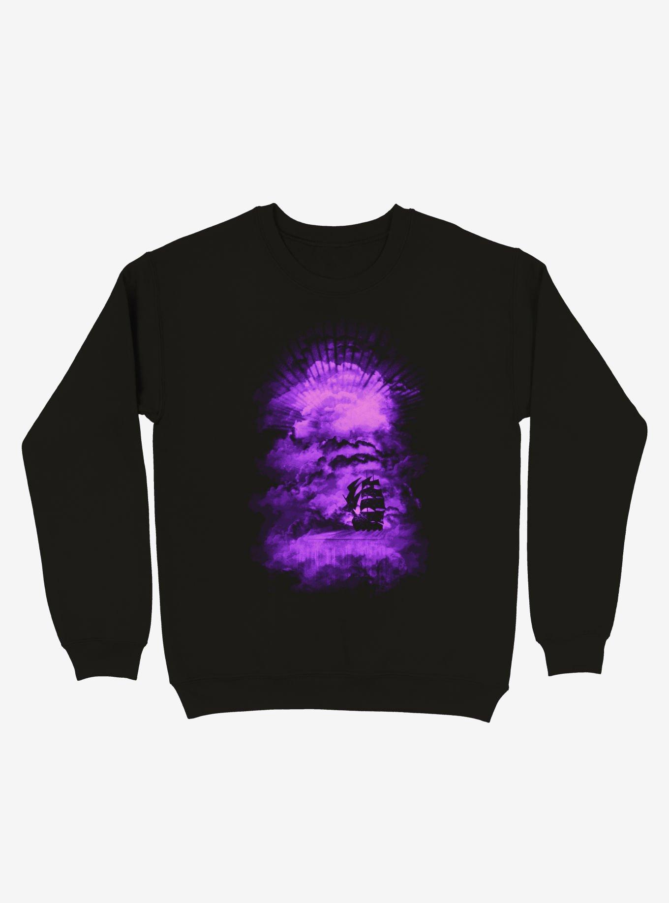 Sailing Into The End Of The Bright World Black Sweatshirt, BLACK, hi-res