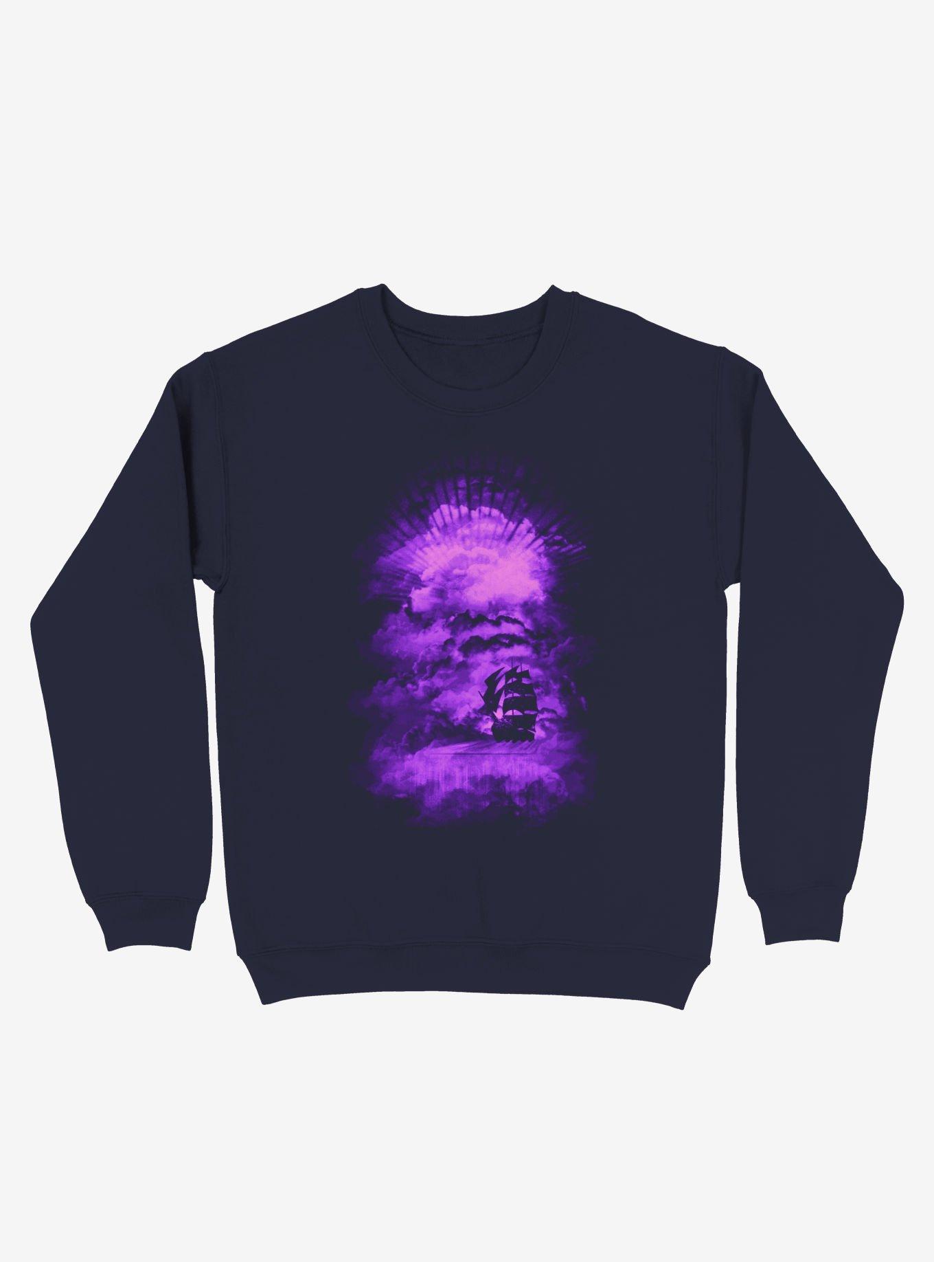 Sailing Into The End Of The Bright World Navy Blue Sweatshirt, , hi-res