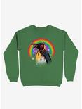 Zombie Blood Rainbow Penguin Kelly Green Sweatshirt, KELLY GREEN, hi-res