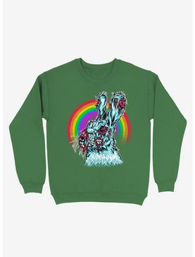 Zombie Blood Rainbow Rabbit Kelly Green Sweatshirt, , hi-res