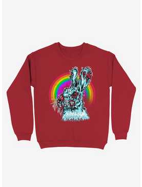 Zombie Blood Rainbow Rabbit Red Sweatshirt, , hi-res