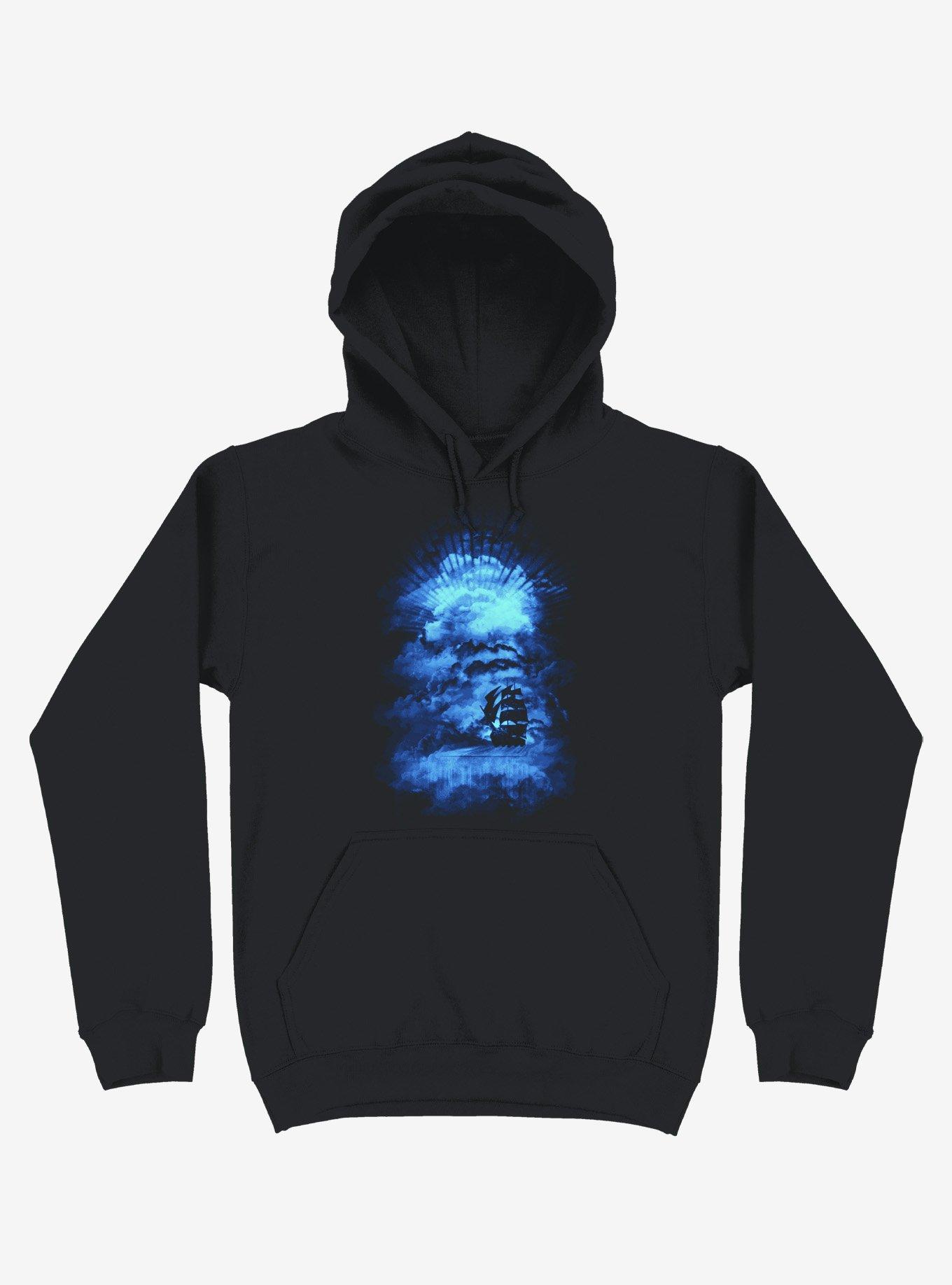 Ship Sailing To The End Of The Bright World Black Hoodie, , hi-res
