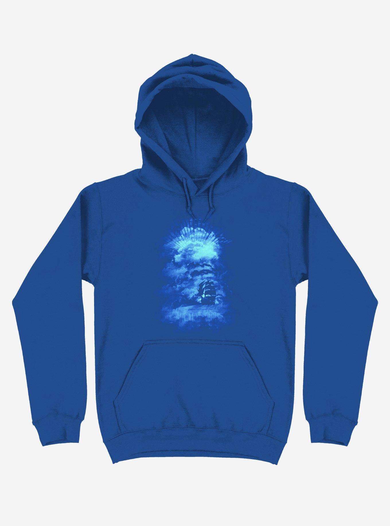 Ship Sailing To The End Of The Bright World Royal Blue Hoodie, ROYAL, hi-res