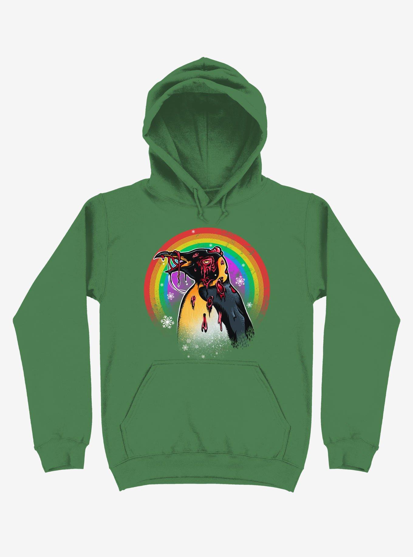 Zombie Blood Rainbow Penguin Irish Green Hoodie