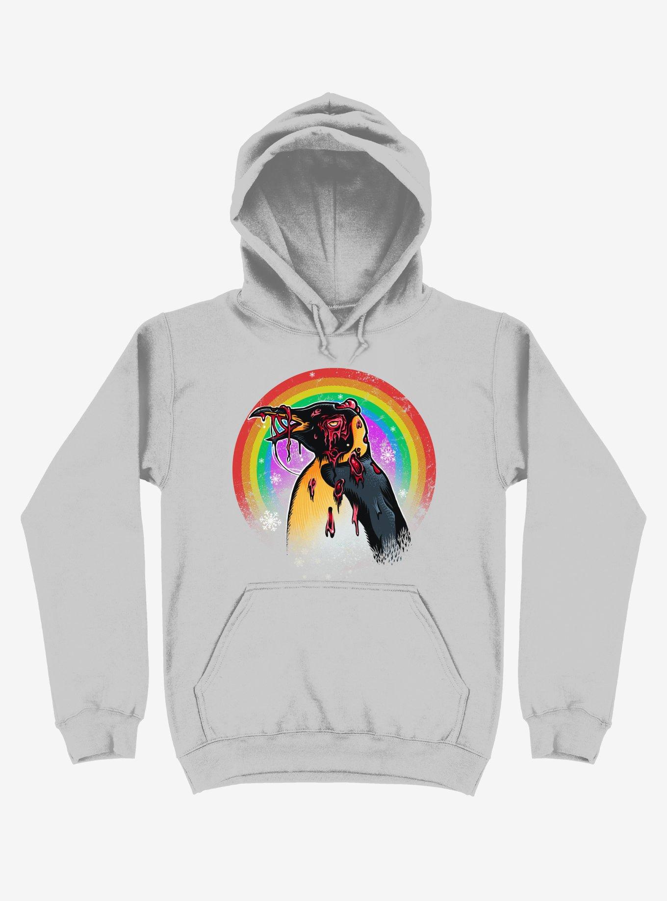 Zombie Blood Rainbow Penguin Sport Grey Hoodie, , hi-res