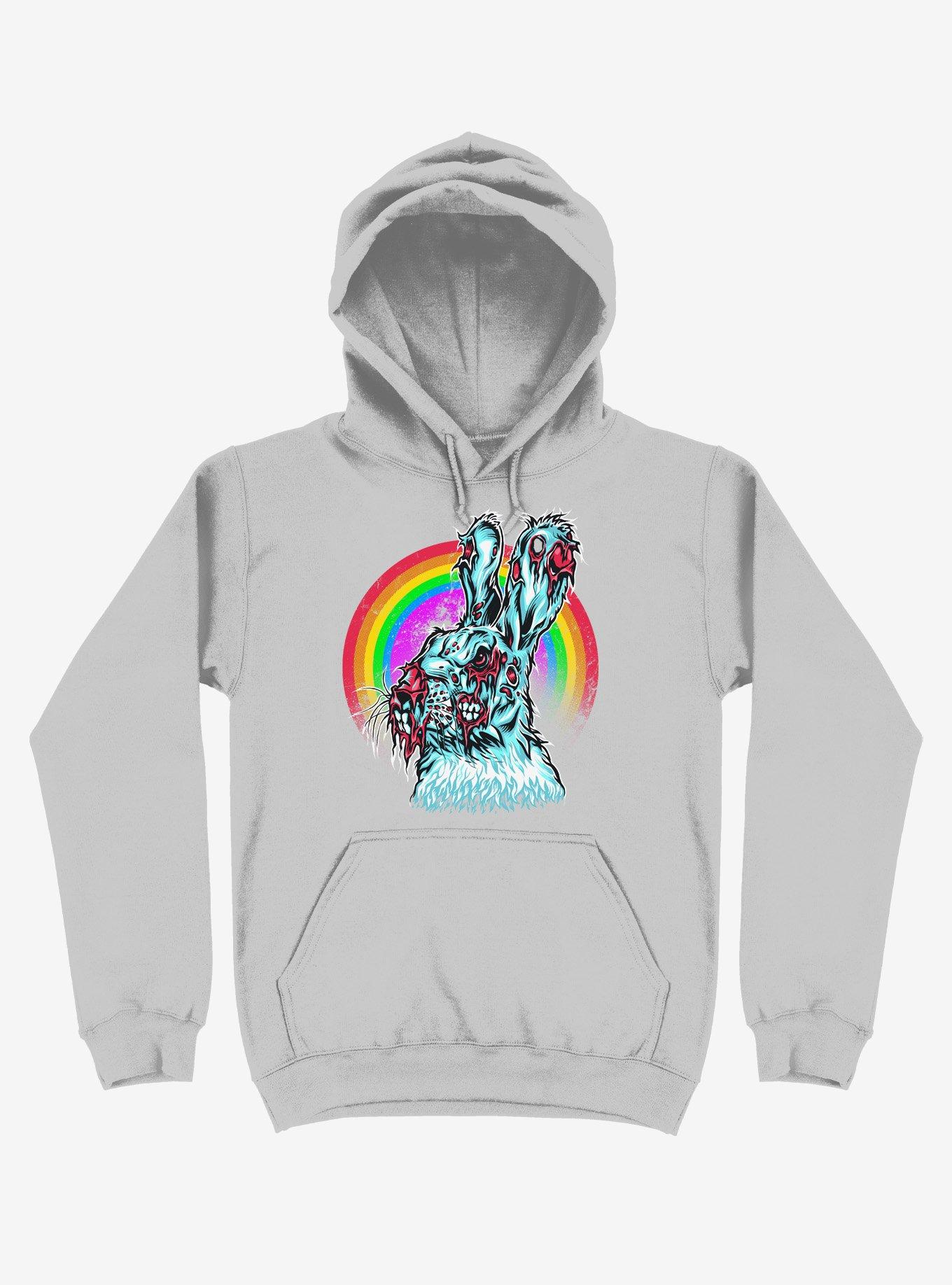 Zombie Blood Rainbow Rabbit Sport Grey Hoodie, SPORT GRAY, hi-res