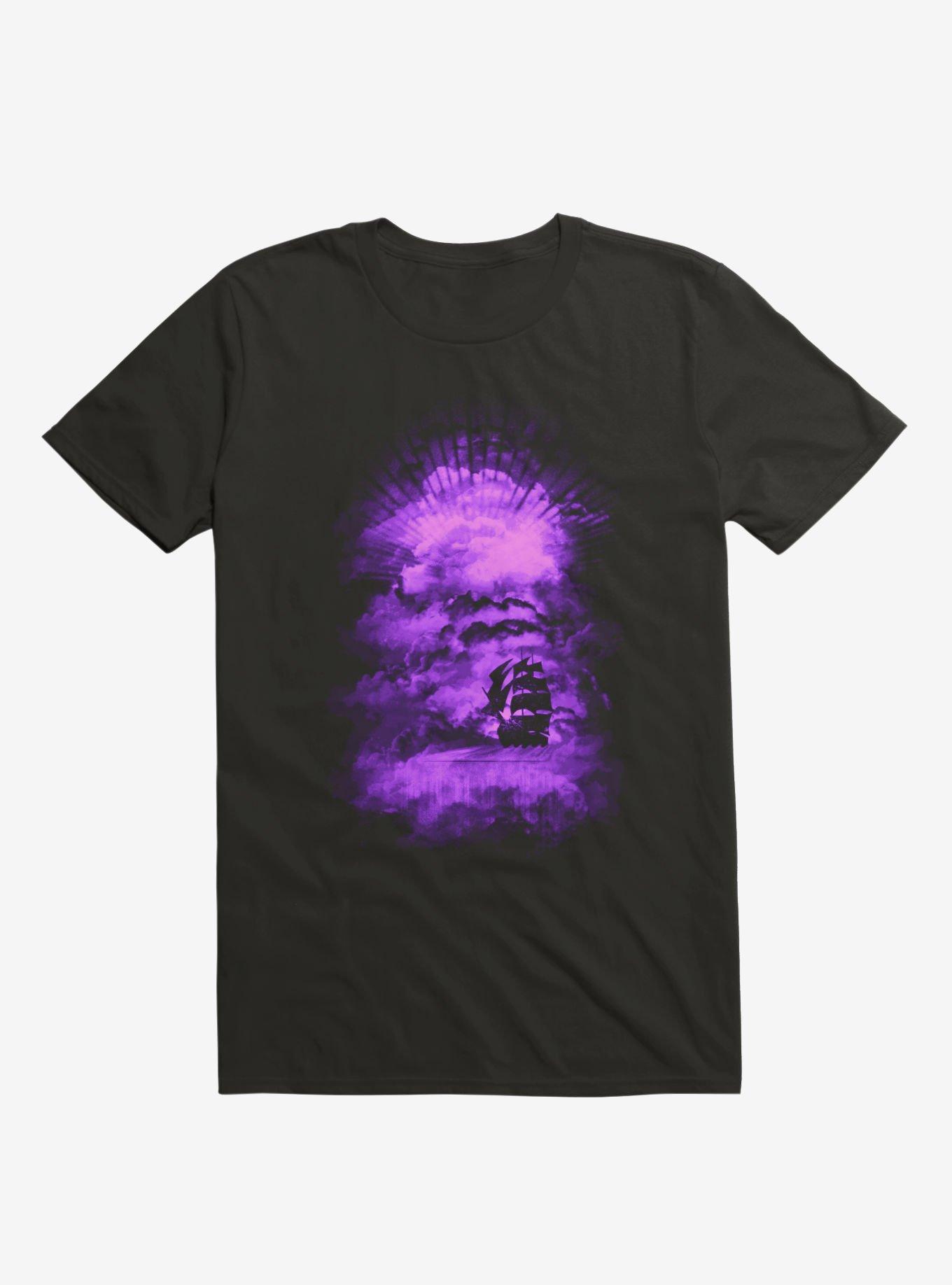Ship Sailing Into The End Of The Bright World Black T-Shirt, BLACK, hi-res