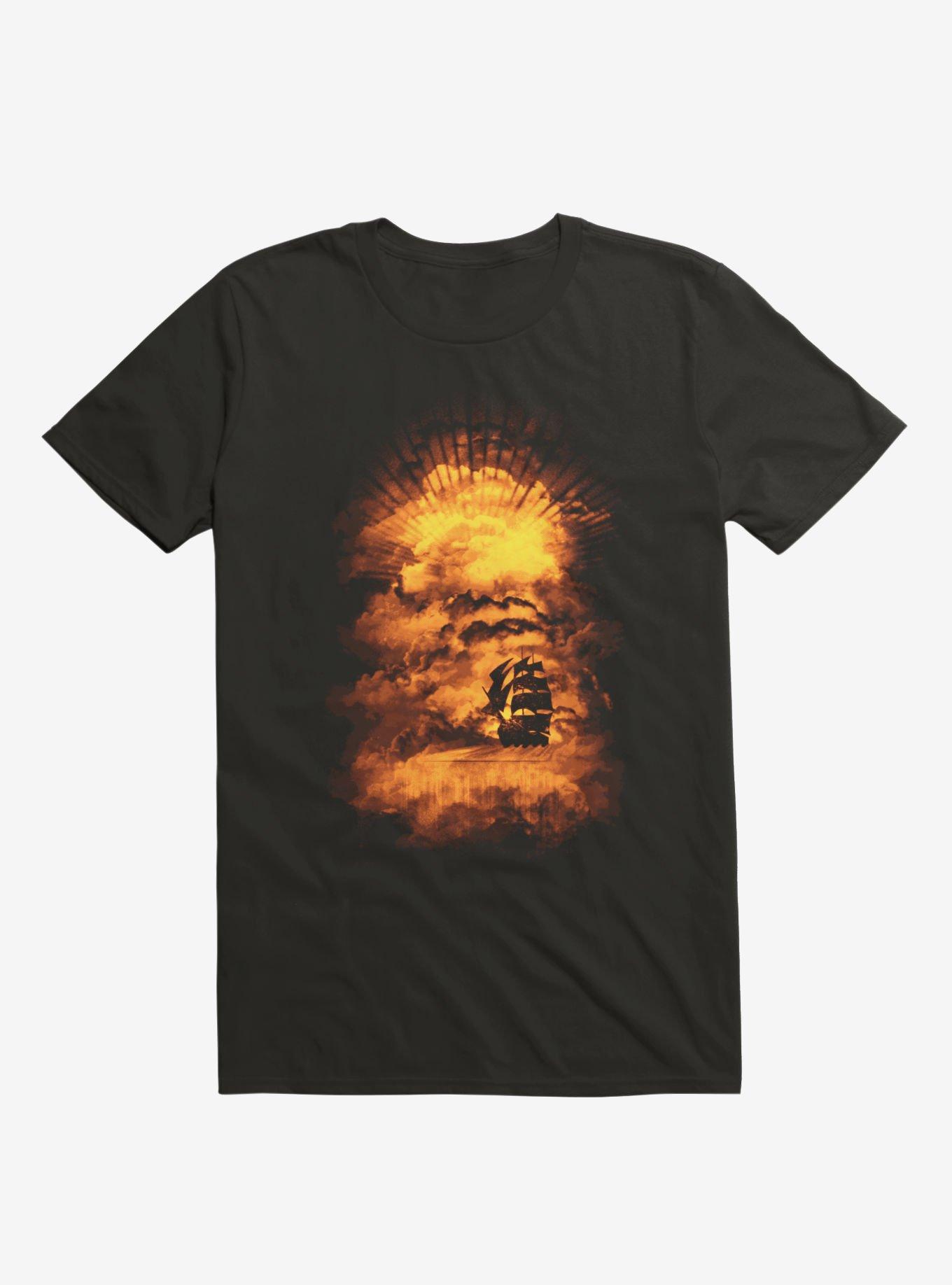 Ship Sailing To The End Of The World Black T-Shirt, BLACK, hi-res