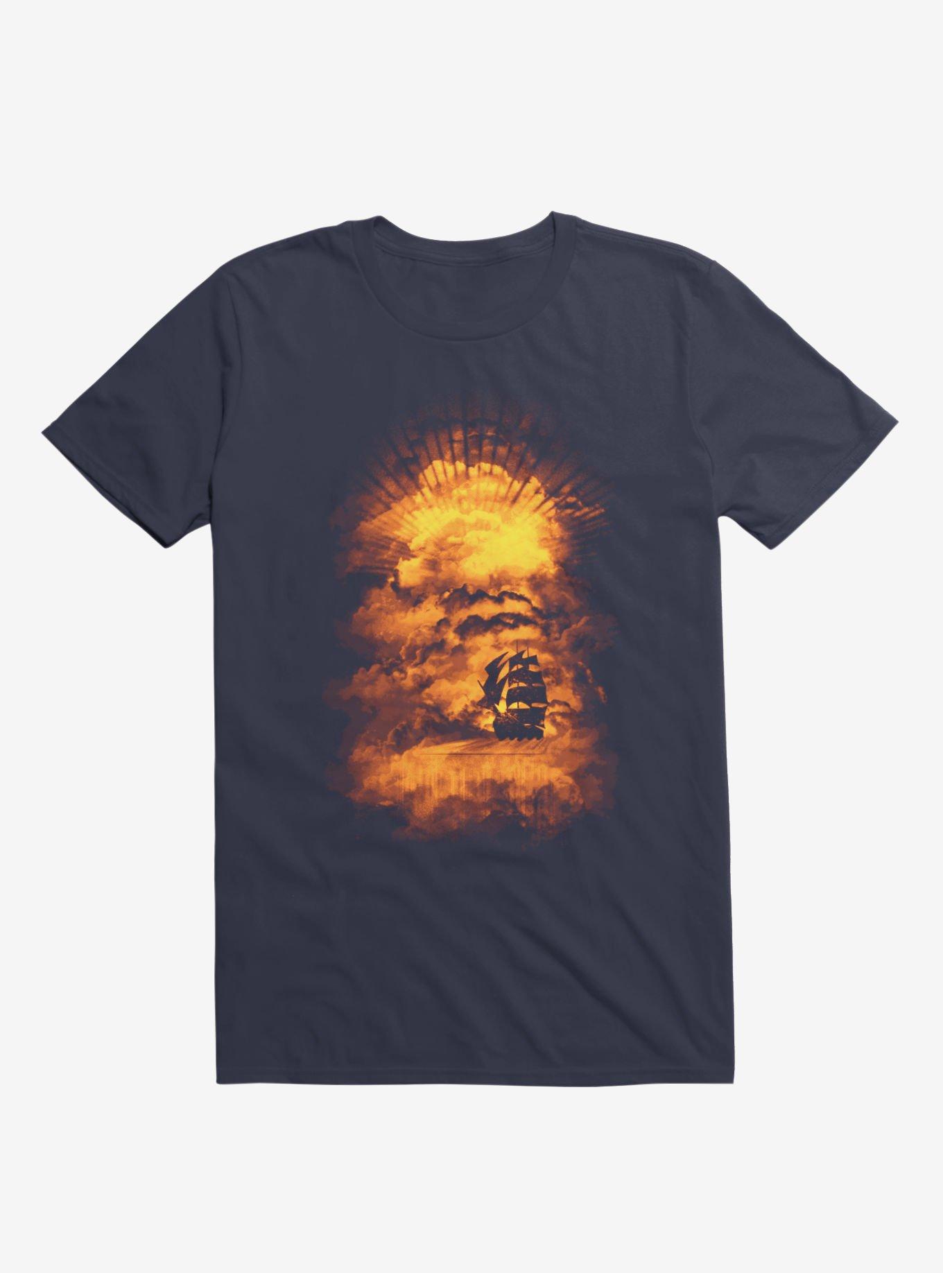 Ship Sailing To The End Of The World Navy Blue T-Shirt, NAVY, hi-res