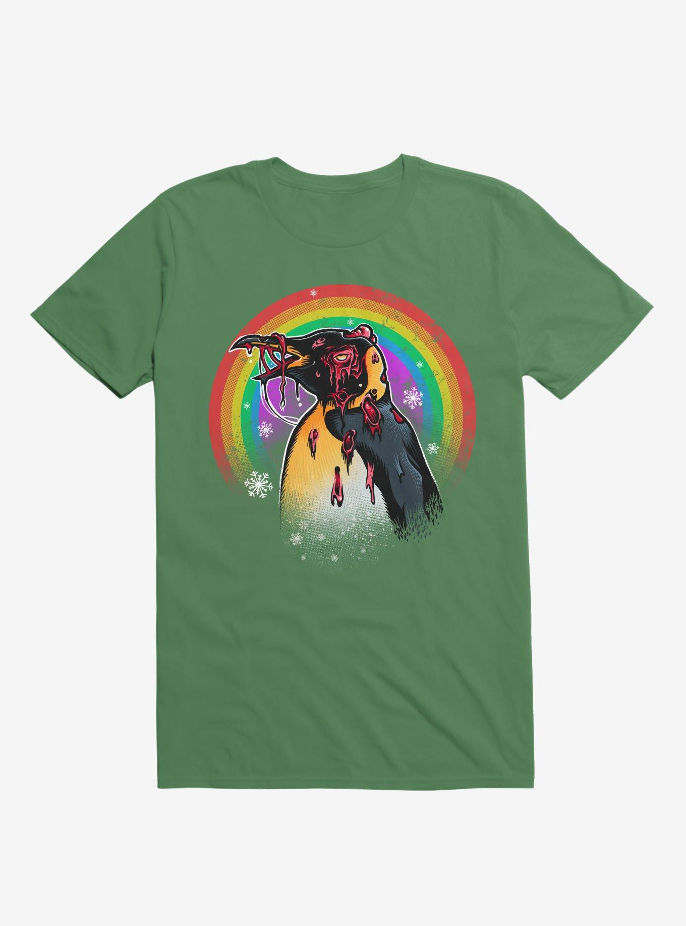Zombie Blood Rainbow Penguin Irish Green T-Shirt, , hi-res