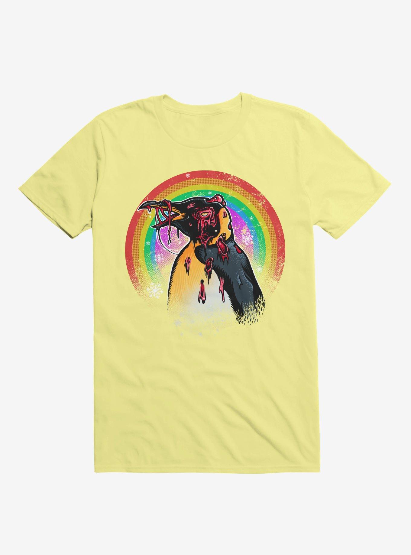 Zombie Blood Rainbow Penguin Corn Silk Yellow T-Shirt