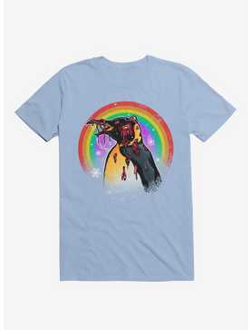 Zombie Blood Rainbow Penguin Light Blue T-Shirt, , hi-res