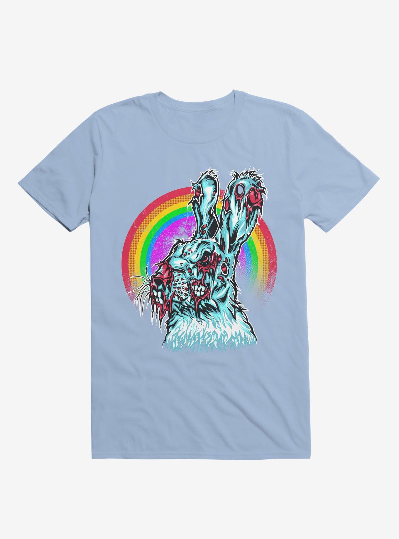 Zombie Blood Rainbow Rabbit Light Blue T-Shirt, LIGHT BLUE, hi-res