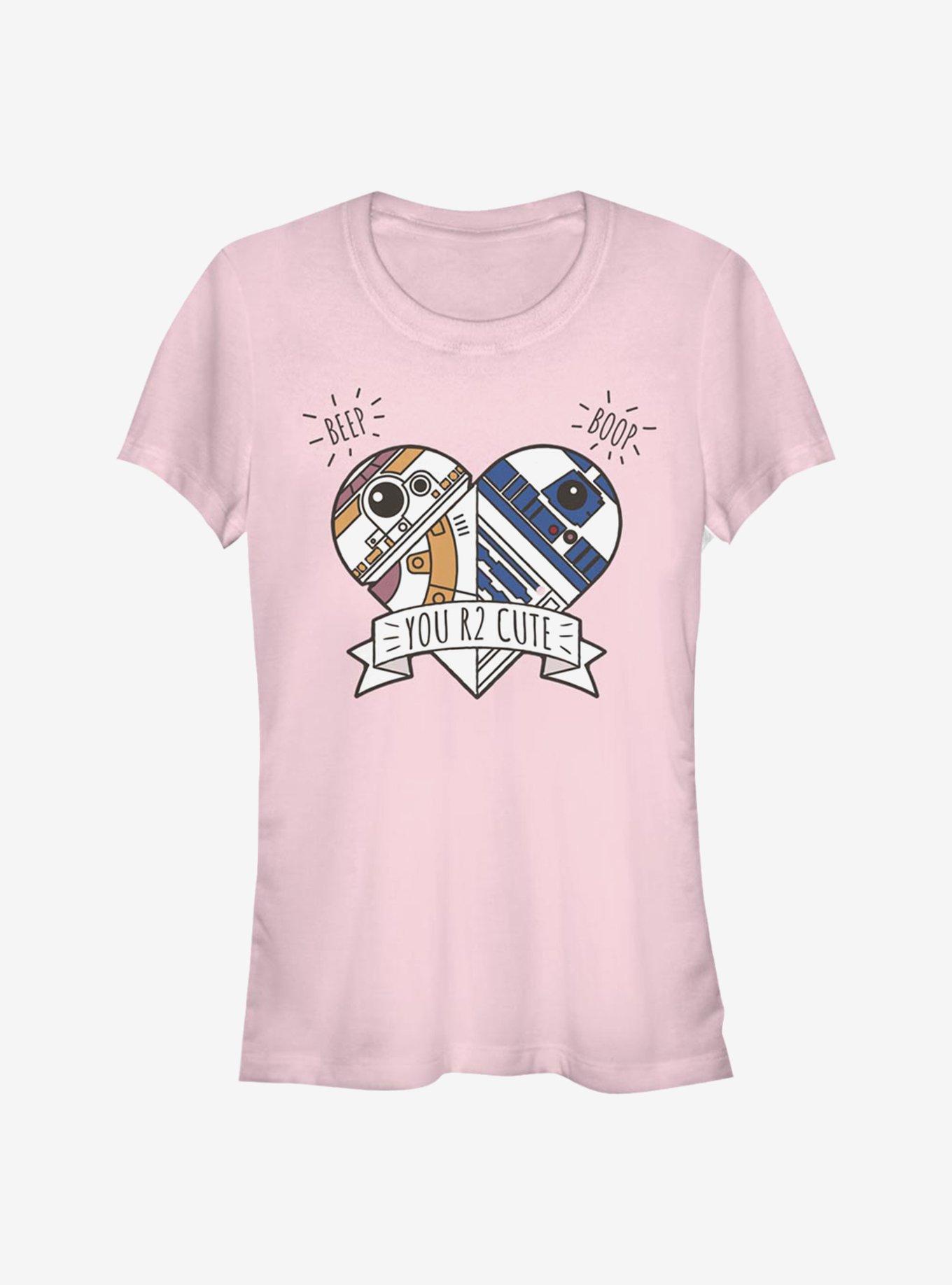 Star Wars Episode VII The Force Awakens BB-8 Heart R2-D2 Girls T-Shirt, LIGHT PINK, hi-res