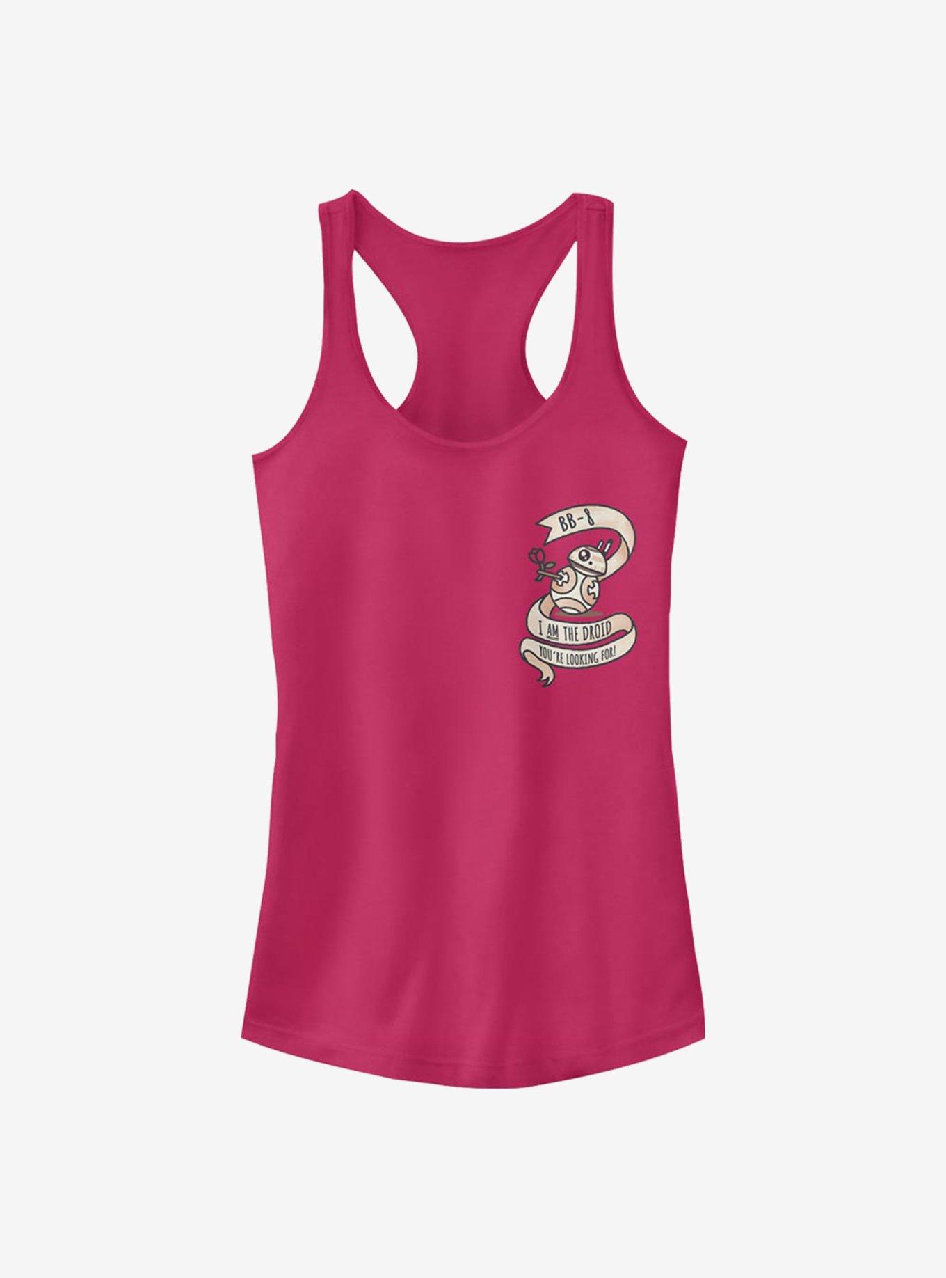 Star Wars Episode VII The Force Awakens BB-8 Droid Valentine Girls Tank, RASPBERRY, hi-res
