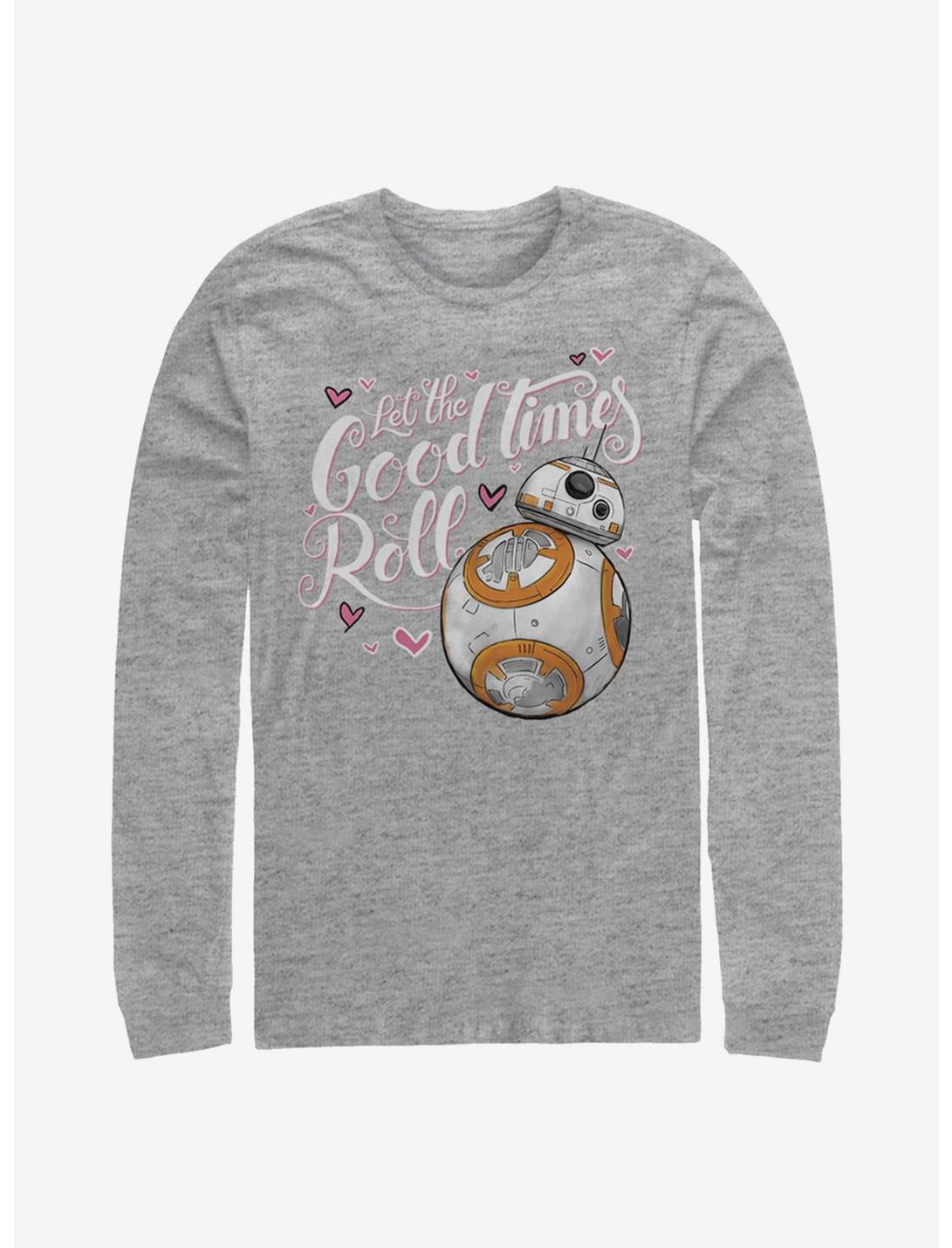 Star Wars Episode VII The Force Awakens BB-8 Good Times Heart Long-Sleeve T-Shirt, ATH HTR, hi-res