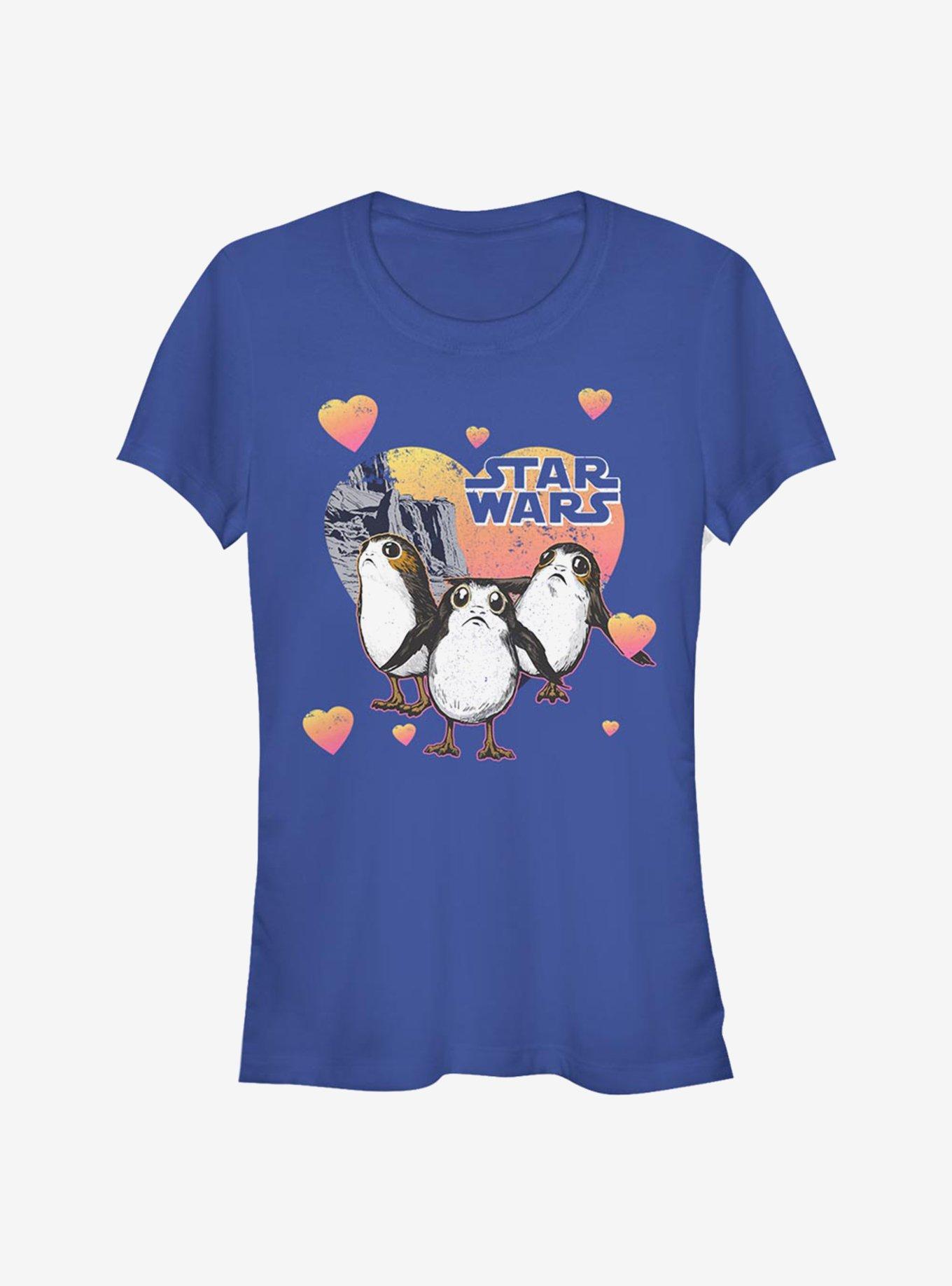 Star Wars Episode VIII The Last Jedi Porg Hearts Girls T-Shirt, ROYAL, hi-res