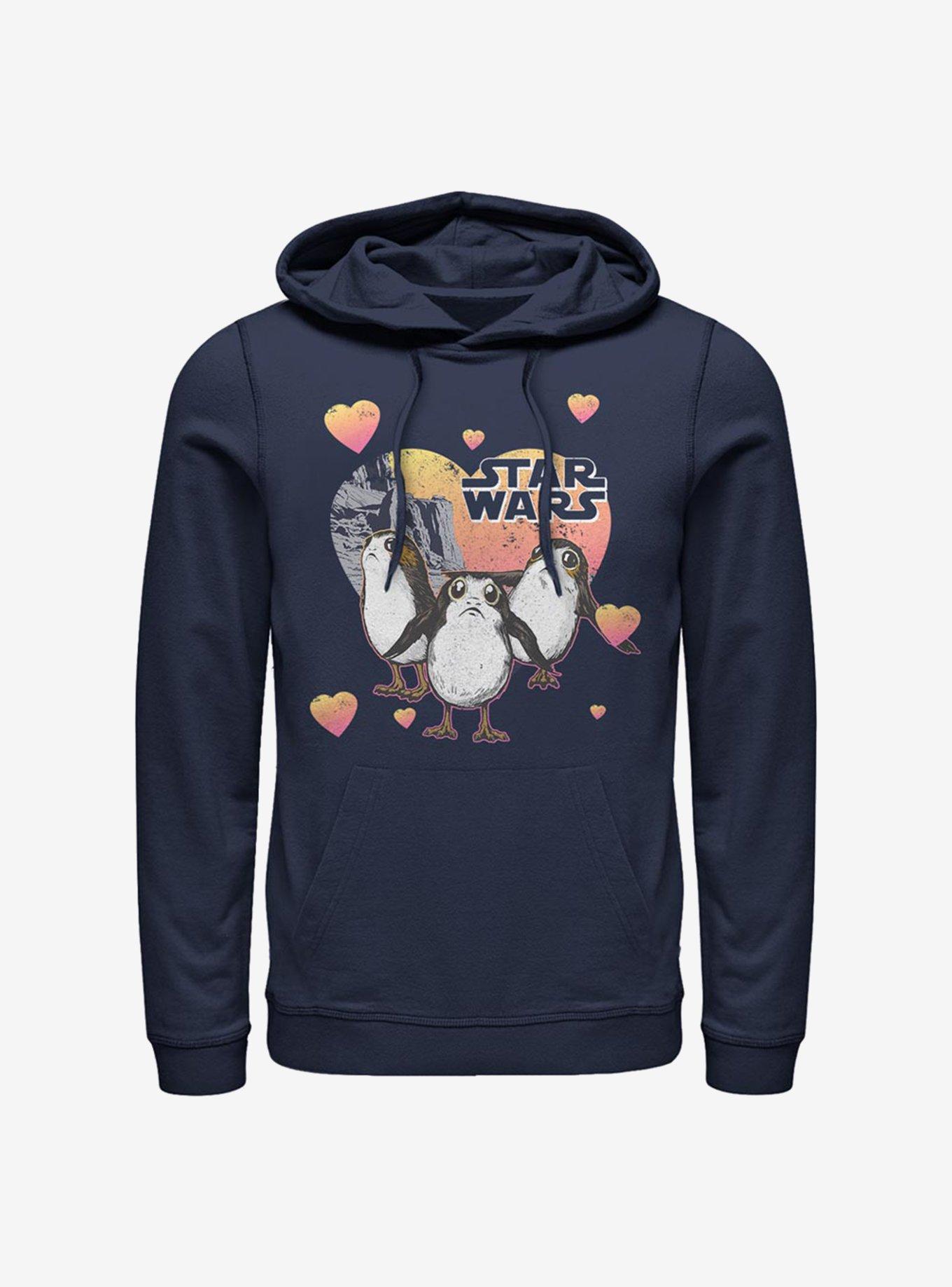 Star Wars Episode VIII The Last Jedi Porg Hearts Hoodie, NAVY, hi-res