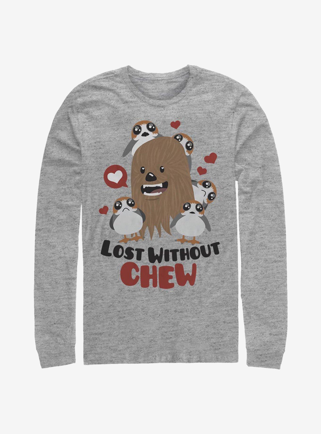 Star Wars Episode VIII The Last Jedi Chewbacca & Porgs Lost Without Chew Long-Sleeve T-Shirt, , hi-res