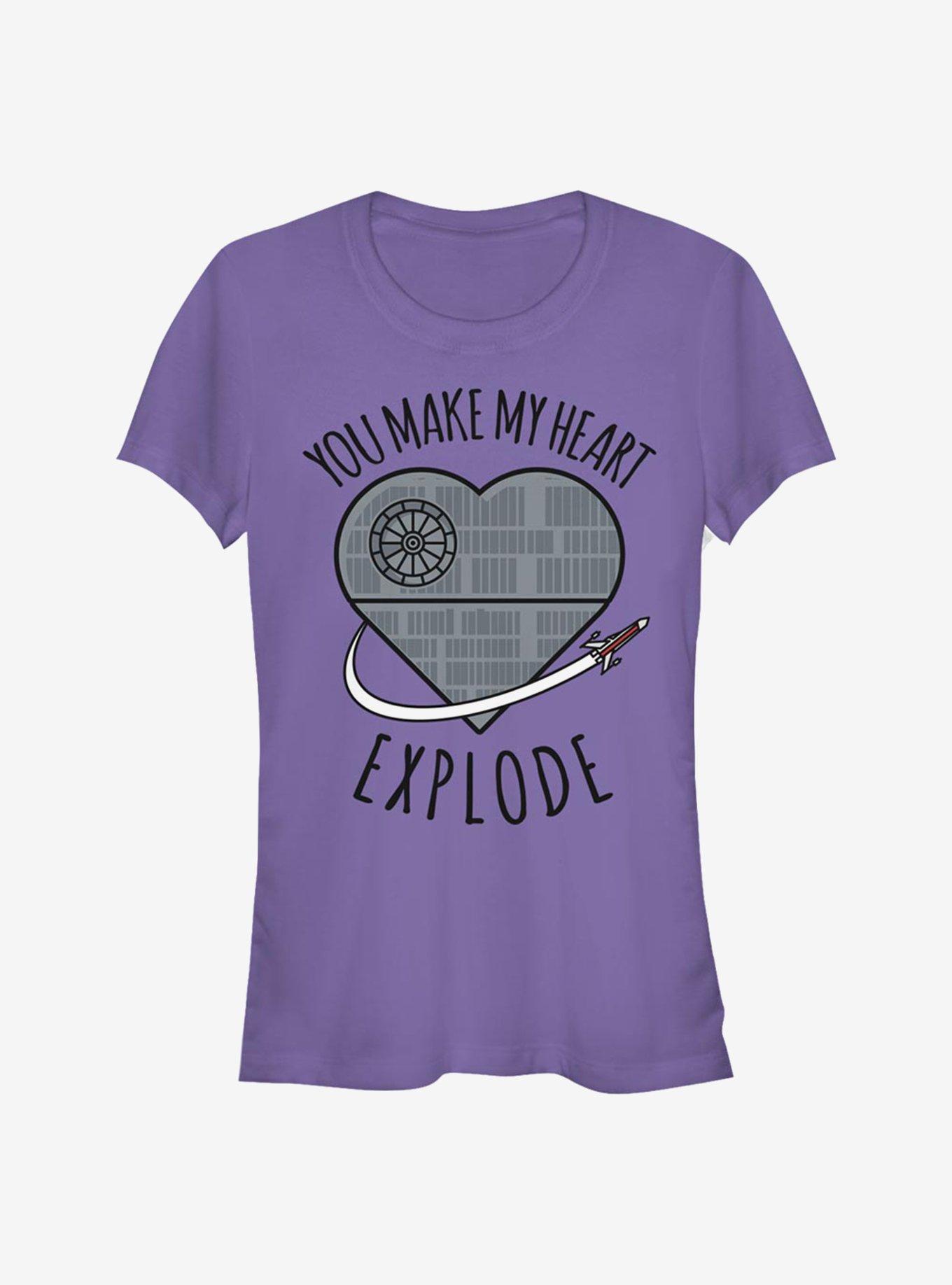 Star Wars Heart Explode Death Star Girls T-Shirt, , hi-res