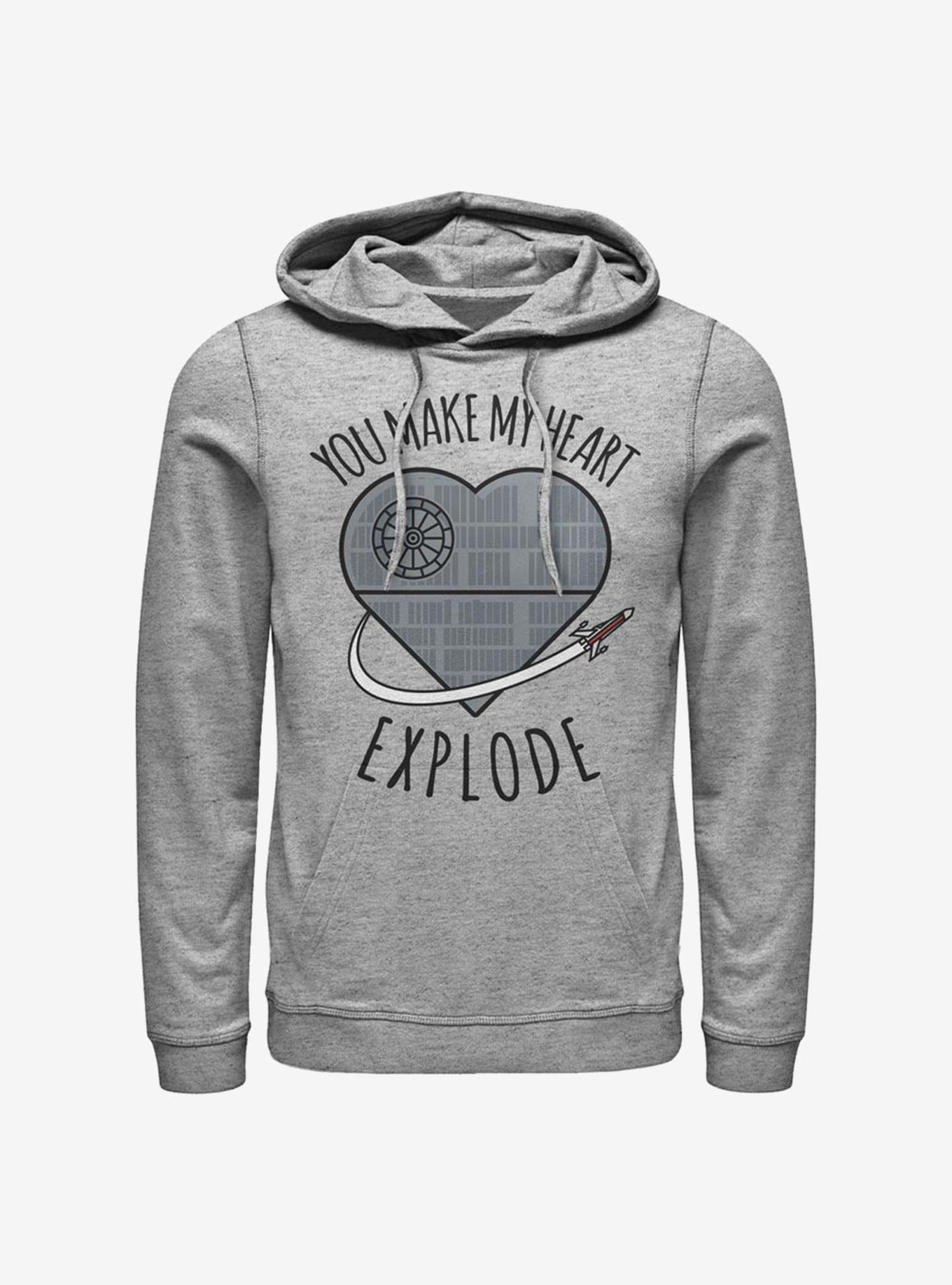 Star Wars Heart Explode Death Star Hoodie