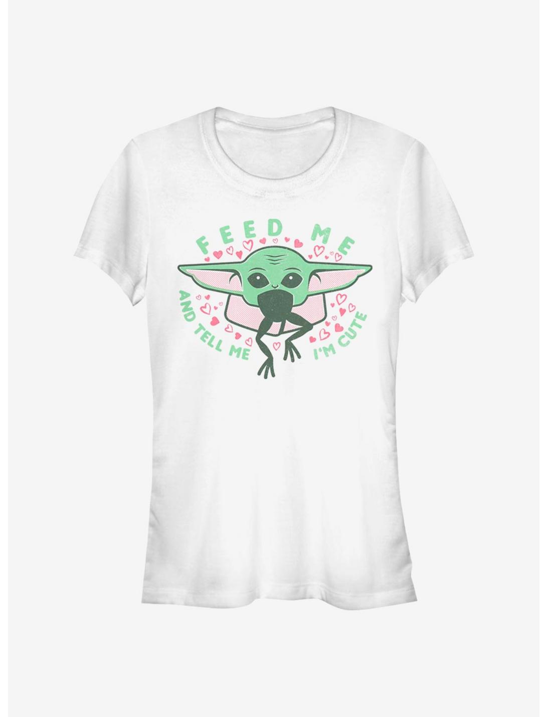 Star Wars The Mandalorian Feed Me And Tell Me I'm Cute The Child Girls T-Shirt, WHITE, hi-res