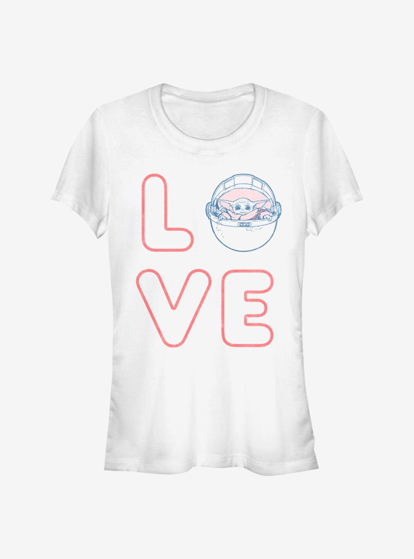 Star Wars The Mandalorian Love Stacked The Child Girls T-Shirt, WHITE, hi-res