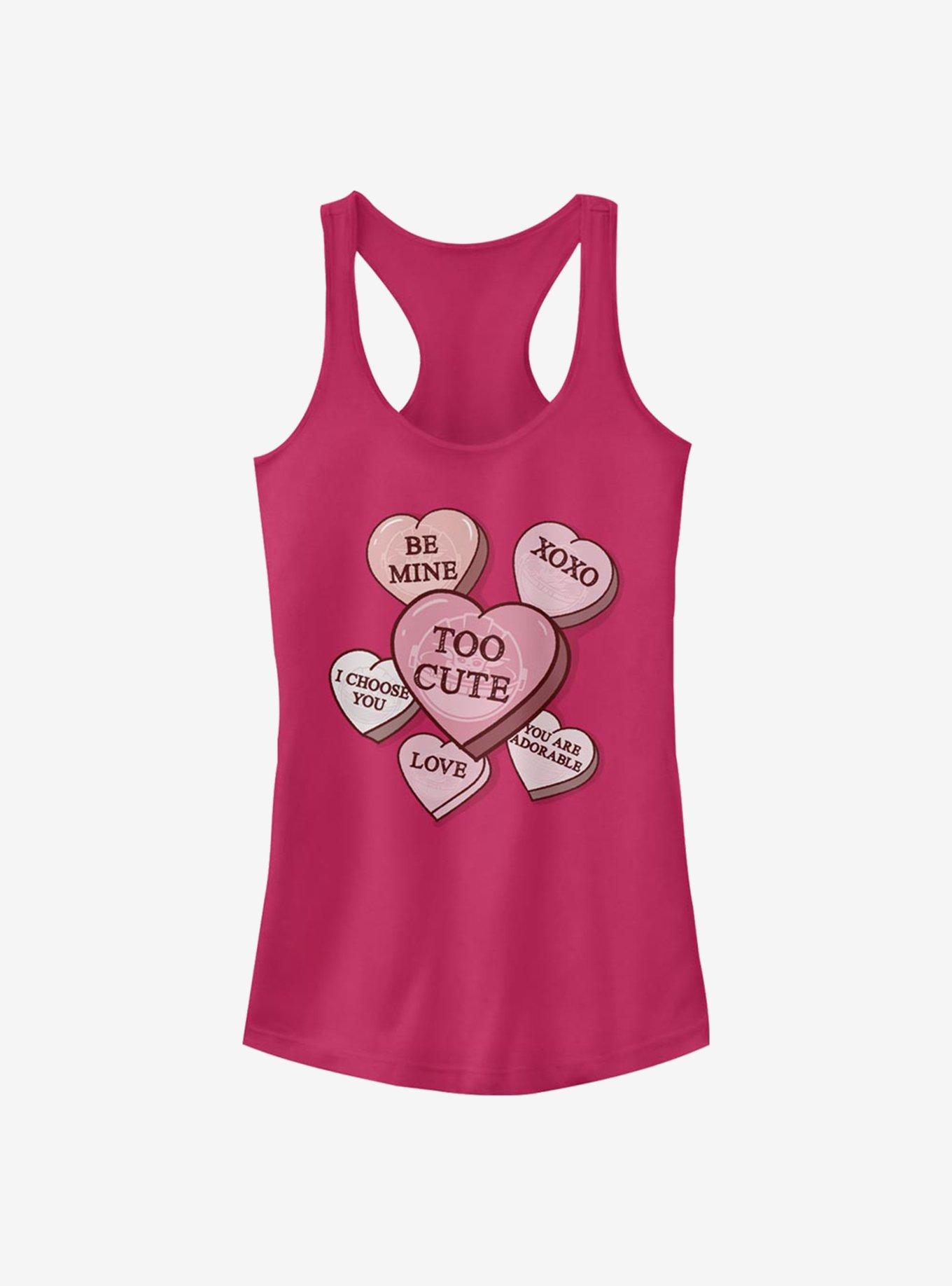 Star Wars The Mandalorian The Child Candy Hearts Girls Tank, RASPBERRY, hi-res