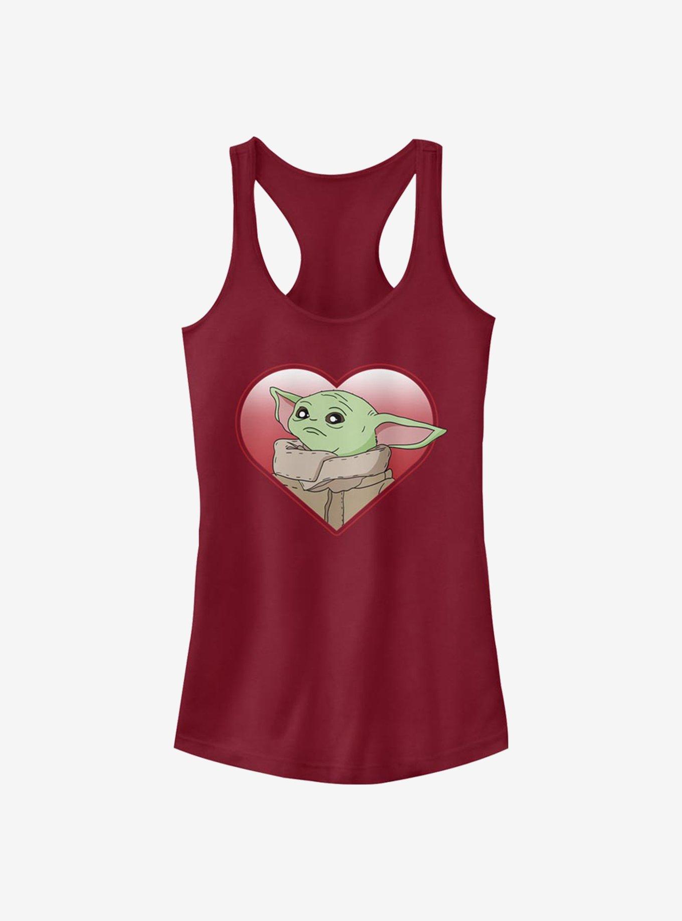 Star Wars The Mandalorian Heart Yoda Girls Tank, SCARLET, hi-res