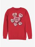 Star Wars The Mandalorian The Child Candy Hearts Crew Sweatshirt, RED, hi-res