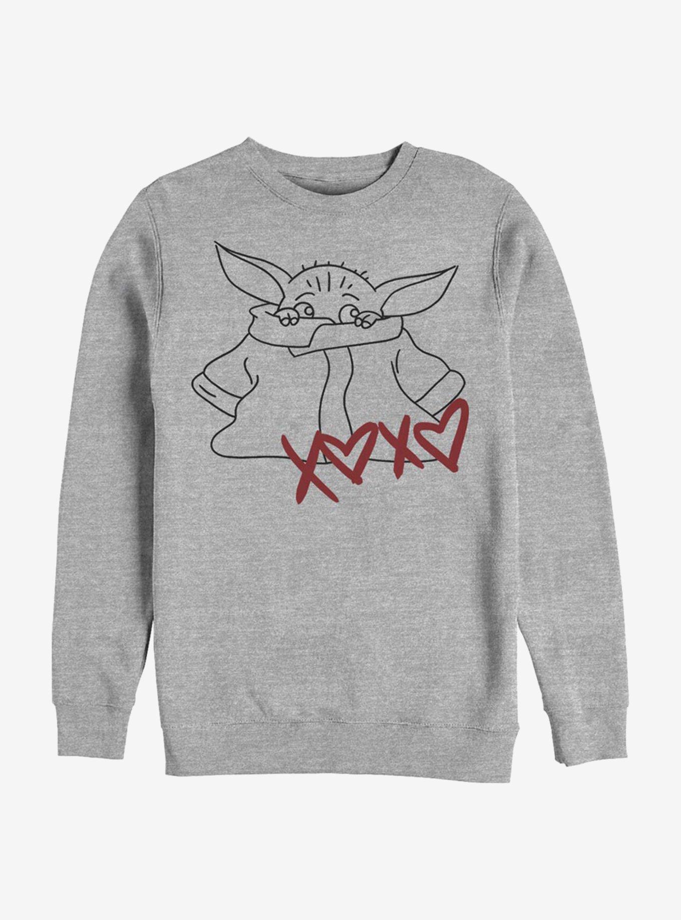 Star Wars The Mandalorian XOXO The Child Crew Sweatshirt, ATH HTR, hi-res