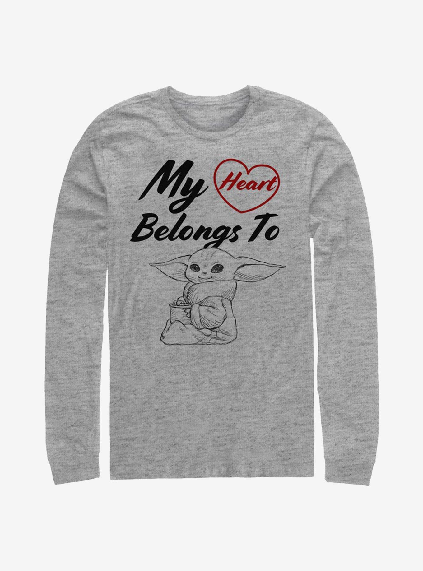 Star Wars The Mandalorian Heart Belongs To The Child Long-Sleeve T-Shirt, ATH HTR, hi-res