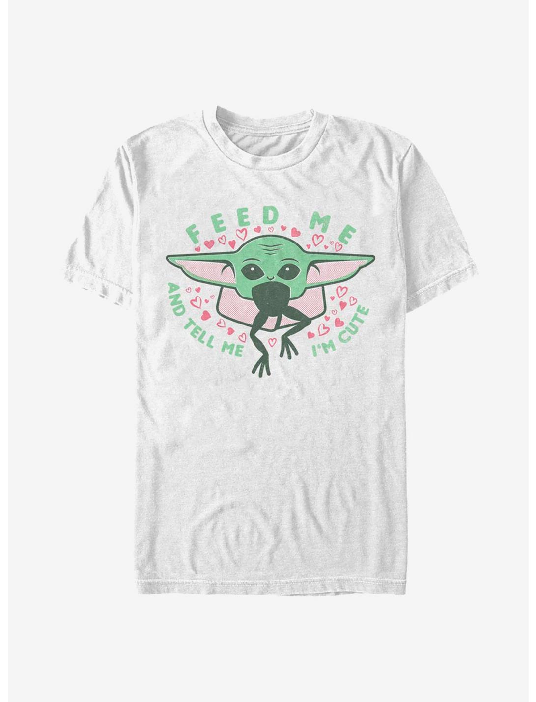 Star Wars The Mandalorian Feed Me And Tell Me I'm Cute The Child T-Shirt, WHITE, hi-res