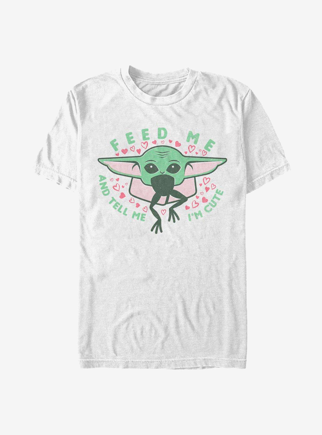 Star Wars The Mandalorian Feed Me And Tell Me I'm Cute The Child T-Shirt, WHITE, hi-res