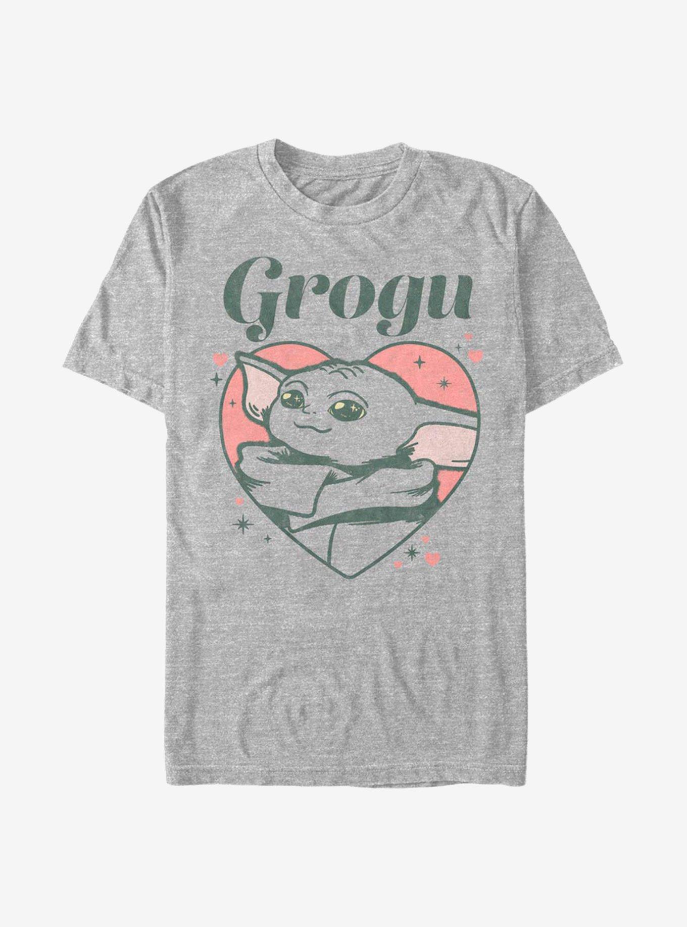 Star Wars The Mandalorian Grogu Heart T-Shirt, ATH HTR, hi-res